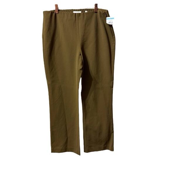 Vince High Rise Crop Pants Flare Leg Olive Green Size XL - Picture 5 of 6